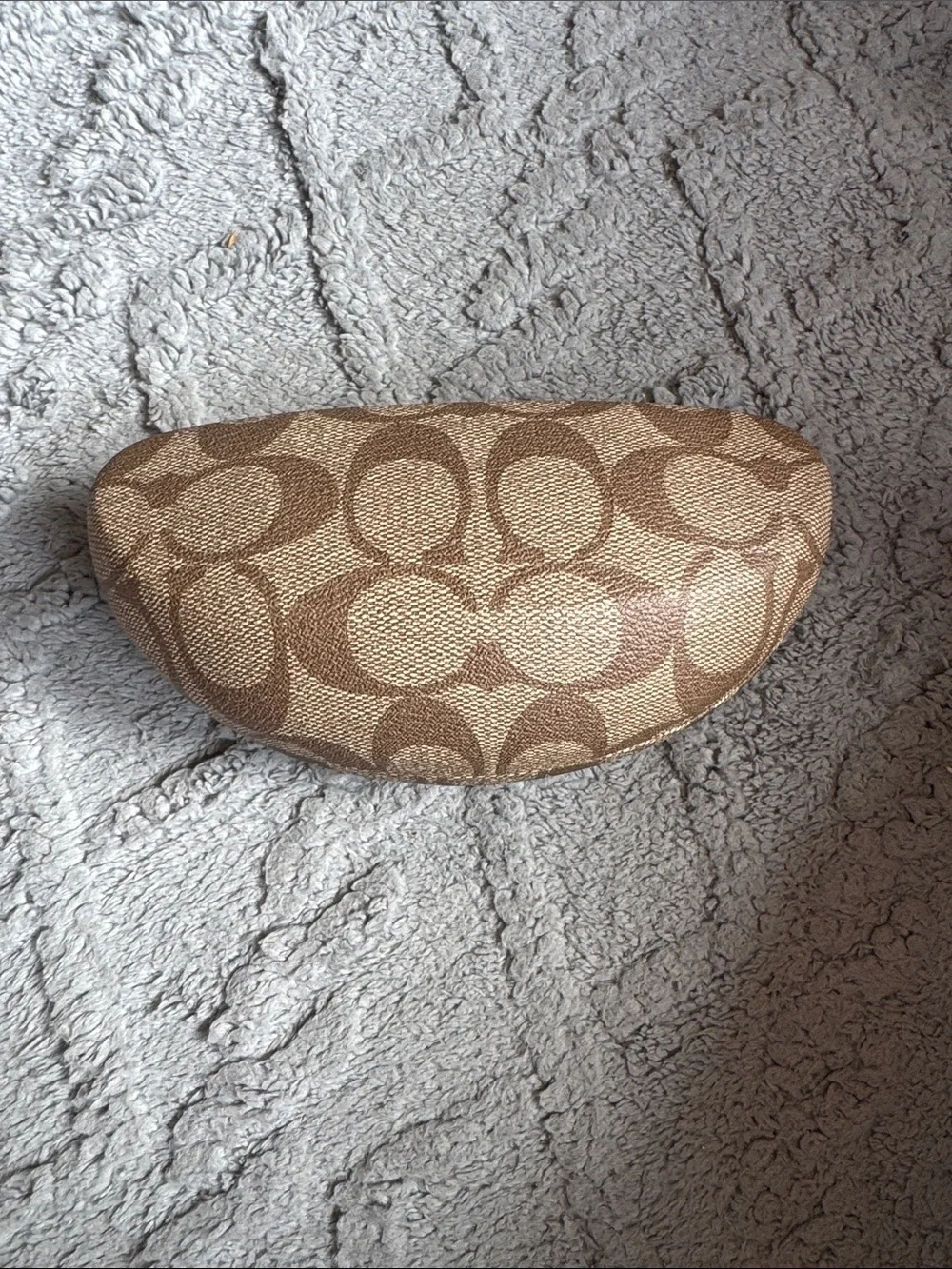 Coach Signature Monogram Brown Sunglass Case